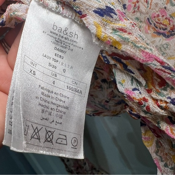 Ba&sh Women’s Floral Tie-Front Blouse Style Danny Size 0 or US size 4 - Picture 10 of 10